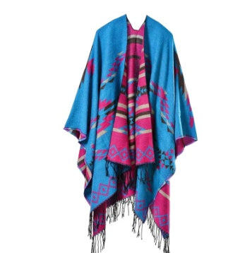 Chal Geométrico de Diamante Grueso en Cashmere - Calidez Absoluta