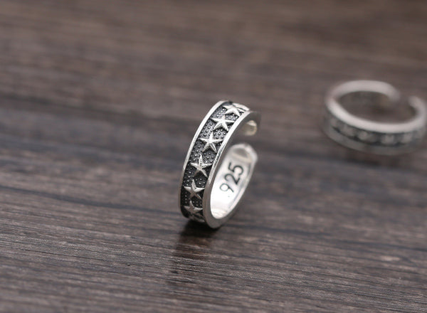 Anillo de Plata Esterlina con Estrella de Cinco Puntas Personalizado para Parejas - Image 5