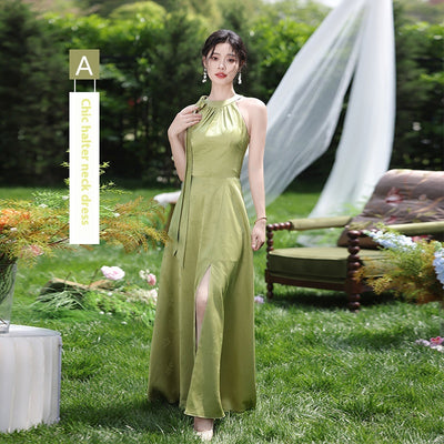 Vestido de Dama de Honor Verde Estilo Nacional - Image 10