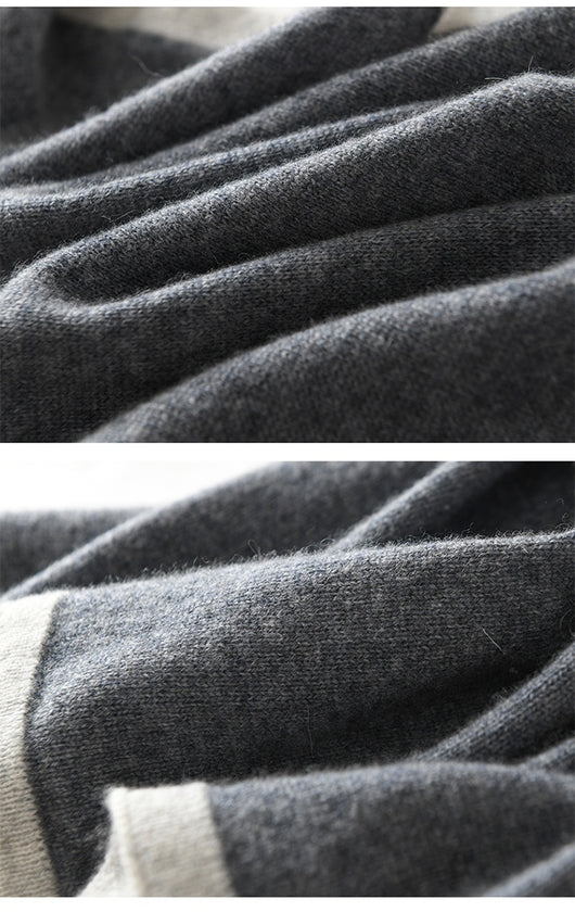Bufanda Cashmere Tejida con Diseño Geométrico Bloques de Color - Estilo Occidental - Image 18