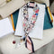 Silk Scarf Arm Bag Ribbon Thin Narrow Long Hair Band Decoration Small Scarf Rose