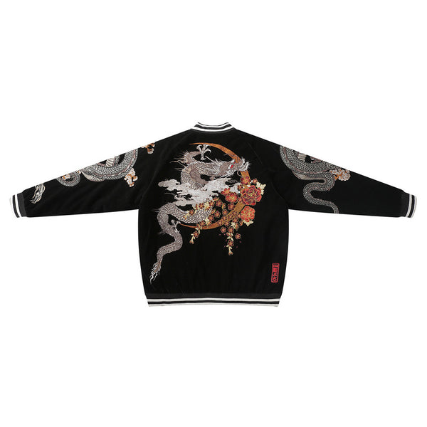 Chaqueta de Algodón Yokosuka con Bordado de Dragón Estilo Chino