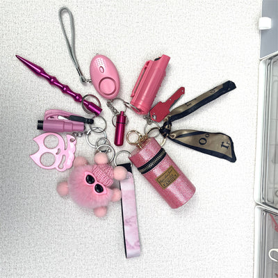 Set de Pulsera Llavero con Bolsa de Bolas de Pelo - Accesorios 4 en 1 - Image 97