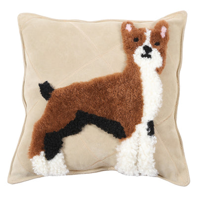 Almohada Decorativa Perro Cartoon en Cuero y Lana - Image 5