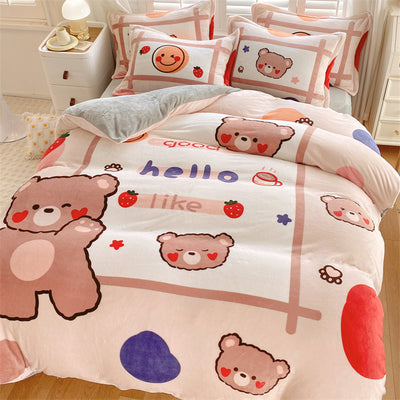 Juego de Cama Infantil de Terciopelo Suave con Diseño de Caricaturas - Image 9