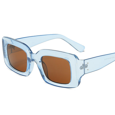 White square-frame sunglasses with dark gray lenses, featuring a chunky and fashionable design. - Image 17