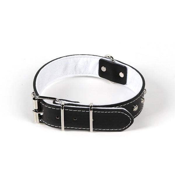 Collar de Cuero para Mascotas con Remaches Cromados Acero Inoxidable - Image 4