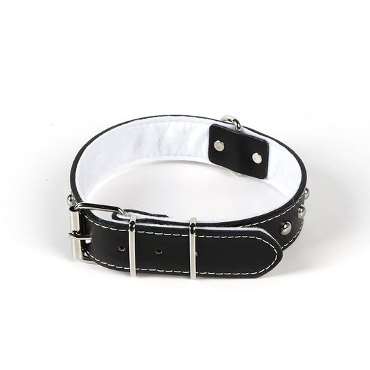 Collar de Cuero para Mascotas con Remaches Cromados Acero Inoxidable - Image 4