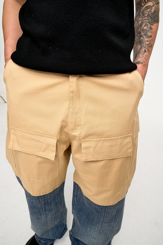 Pantalón Denim Holgado de Contraste con Costuras Multi-Bolsillo Estilo Retro - Image 17