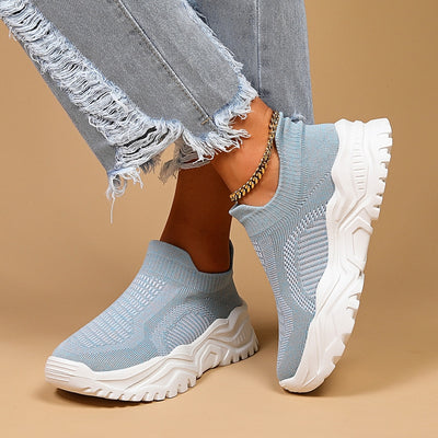 Zapatos Deportivos Deslizables con Calcetín Tejido Transpirable para Mujer - Image 4
