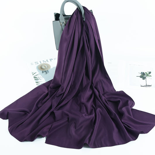 Pañuelo Satinado Liso de Estilo Malayo - Chal Casual Versátil - Image 18