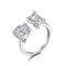 Sterling Plateado Luxury High Carbon Diamond Ring DY120186SWWH One Tamaño