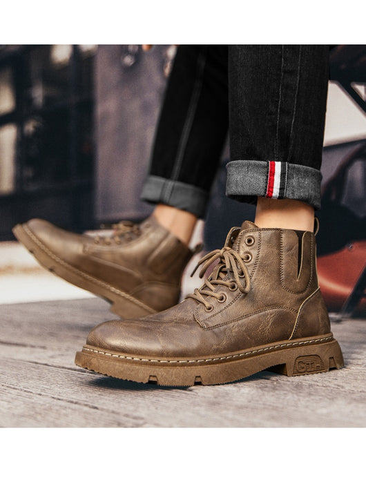 Botas Martin de Cuero para Hombre - Estilo Retro Versátil - Image 16