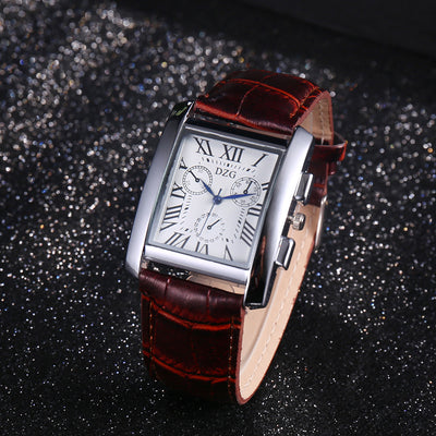 Reloj Cuadrado Hombre Escala Romana Tres Ojos - Image 2