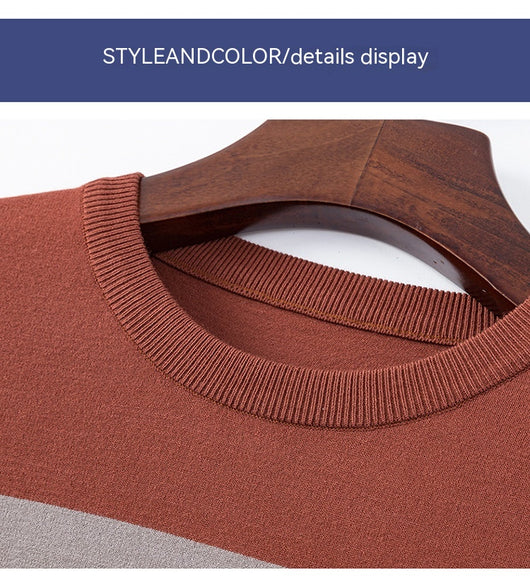 Suéter Cuello Redondo a Rayas para Hombre - Image 7