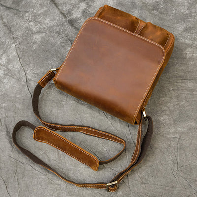 Bolso de Cuero Genuino para Hombre con Bandolera Simple - Image 9