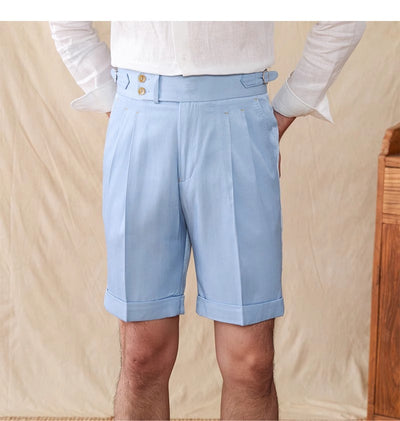 Pantalones Cortos Casuales Napoli de Doble Pliegue para Hombre - Estilo Británico - Image 13