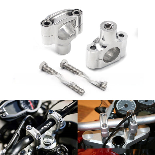 Manillar Universal de Diámetro Ajustable para Motos - Acabado Plateado