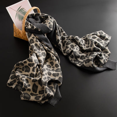 Bufanda de Cachemira Artificial con Estampado Leopardo para Mujer - Image 4