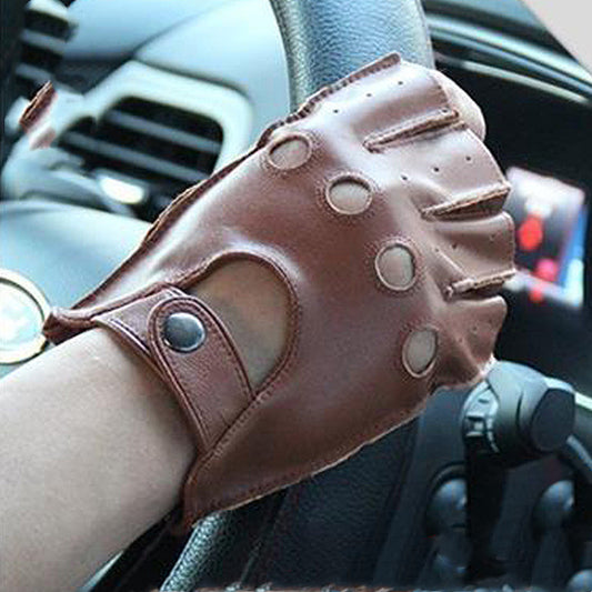 Guantes de Cuero Cabrilla Corte Medio para Motociclismo y Actividades Outdoor