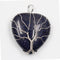 Peach Heart-shaped Lovers Pendant Natural Crystal Tree Of Life Necklace Azul sandstone
