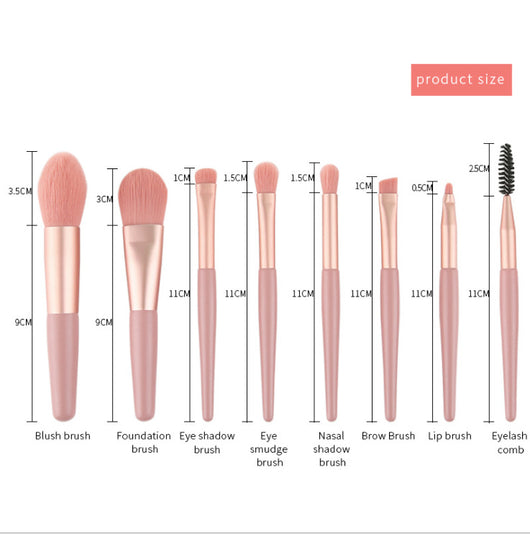 Set de 8 Brochas de Maquillaje Mini Macarons - Diseño Portátil y Profesional - Image 5