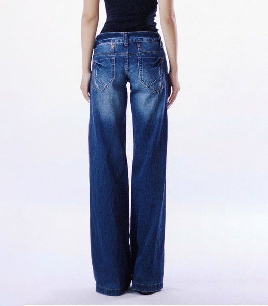 Jeans Rectos Retro Cintura Baja Efecto Desgastado - Image 14