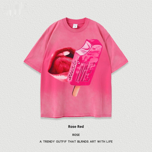 Camiseta Unisex de Manga Corta Estilo Street con Lavado Pesado - Image 5