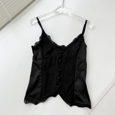 Blusa Slip Satinada Ajustada con Encaje Delicado - Image 7