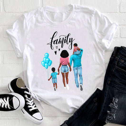 Playera Blanca Estampada para Familia - Conjunto de Cuatro Personas - Image 13