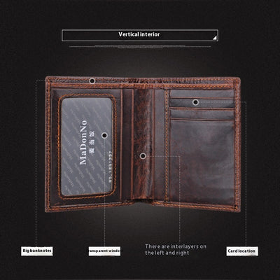 Cartera de Cuero Artesanal Grabada Retro para Hombre - Image 83