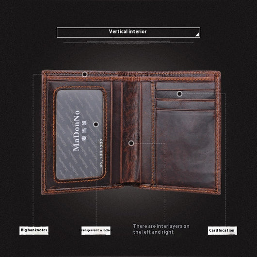 Cartera de Cuero Artesanal Grabada Retro para Hombre - Image 83