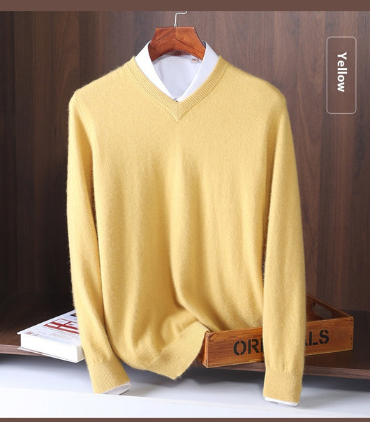 Suéter Escote V Lana Estilo Coreano - Polera Base Versátil - Image 35
