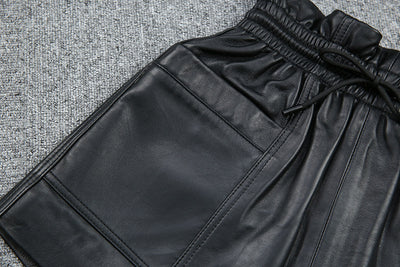 Shorts de Cuero Oveja con Bolsillos de Cordón - Casual Premium - Image 7