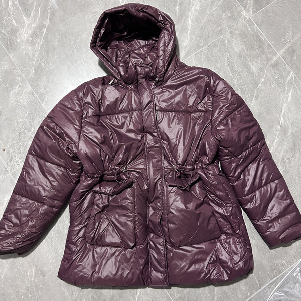 Chaqueta Acolchada con Capucha y Cierre de Algodón
