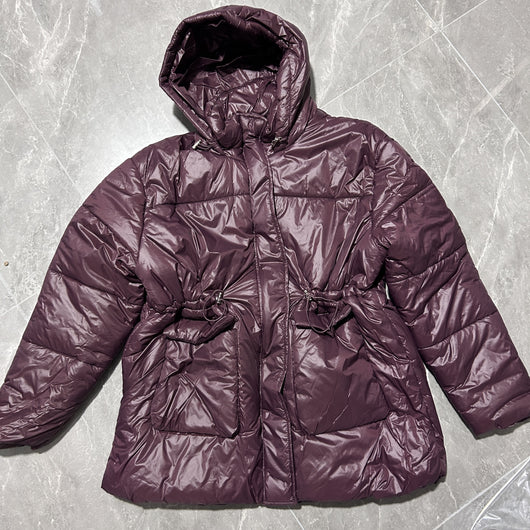 Chaqueta Acolchada con Capucha y Cierre de Algodón