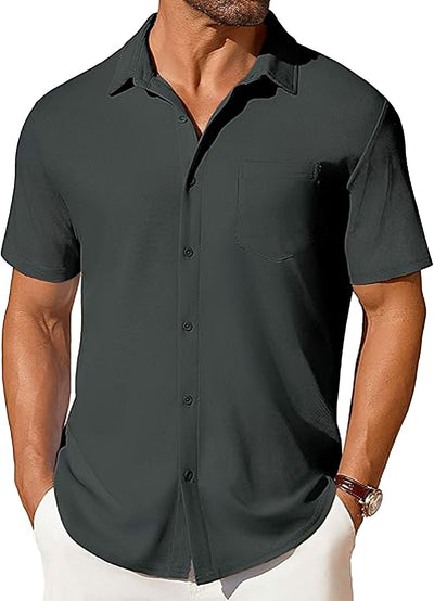 Camisa Casual de Manga Corta Resistente a Arrugas para Hombre - Image 6