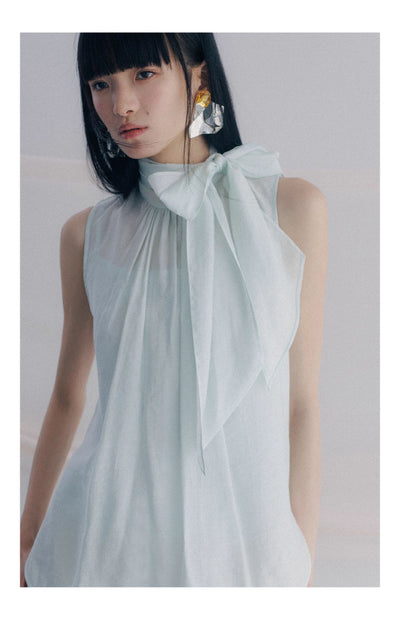 Blusa Sin Mangas con Cintas Decorativas - Image 17