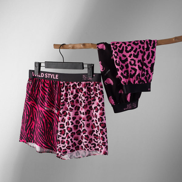 Pantalones Aloha de Seda de Hielo con Estampado Leopardo para Casa