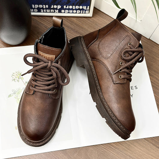Botas Altas Estilo Británico Retro para Hombre - Casual y Versátil - Image 4