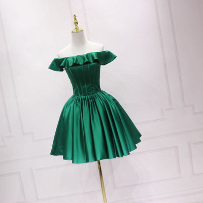 Vestido de Noche Elegante con Manga Volante Asimétrica