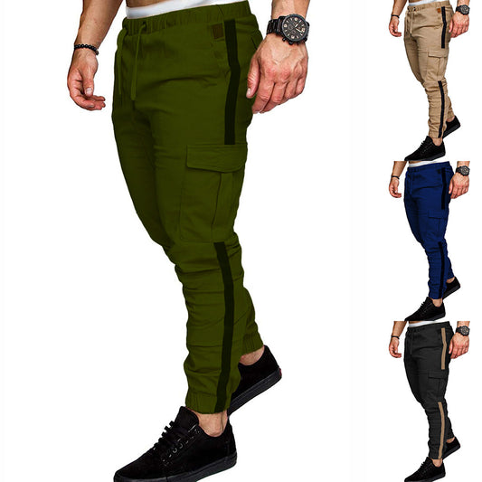 Pantalones Deportivos Casuales de Corte Recto con Costuras Otoñales