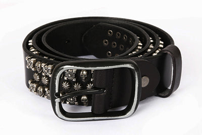 Cinturón de Cuero Genuino para Hombre Estilo Punk con Remaches y Calavera - Image 17