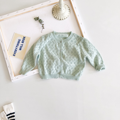 Cardigan Tejido para Niña con Detalles Calados y Manga Larga - Image 14