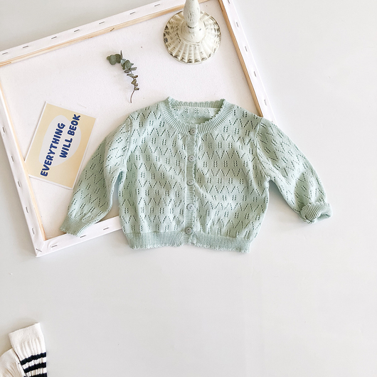 Cardigan Tejido para Niña con Detalles Calados y Manga Larga - Image 14