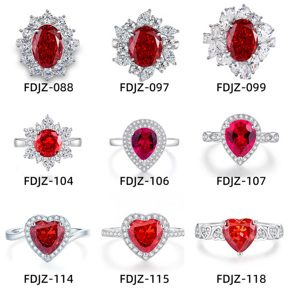 Anillo Vintage Rubí Rojo Sangre de Paloma con Diamante T Square en Plata 925
