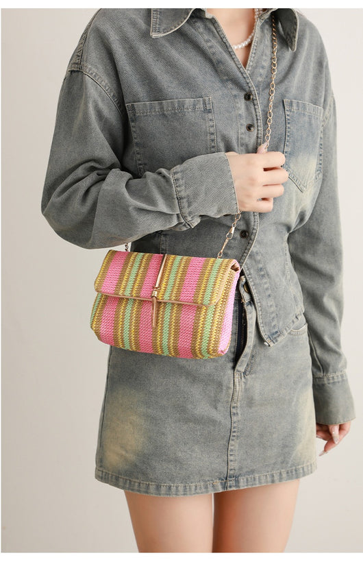 Bolso Bandolera Tejido de Paja Estilo Coreano - Image 31
