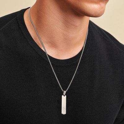 Cadena Placa Nombre Hip Hop Acero Titanio Oro 18K Rectangular - Image 3