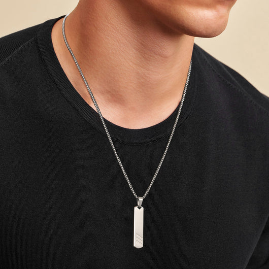 Cadena Placa Nombre Hip Hop Acero Titanio Oro 18K Rectangular - Image 3