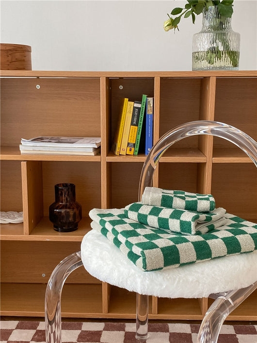 Toallas de Algodón Peinado Tejidas con Diseño Cuadrícula Padre e Hijo - Image 27